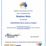 Work Safely at Heights Certificate